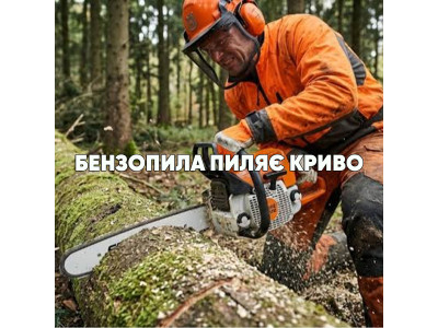 Бензопила пилит криво