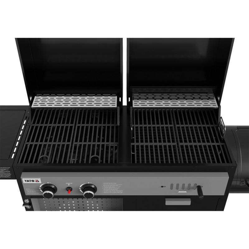 Комбінований гриль YATO YG-20038 4-в-1, газ, вугілля, коптильня, 10 кВт