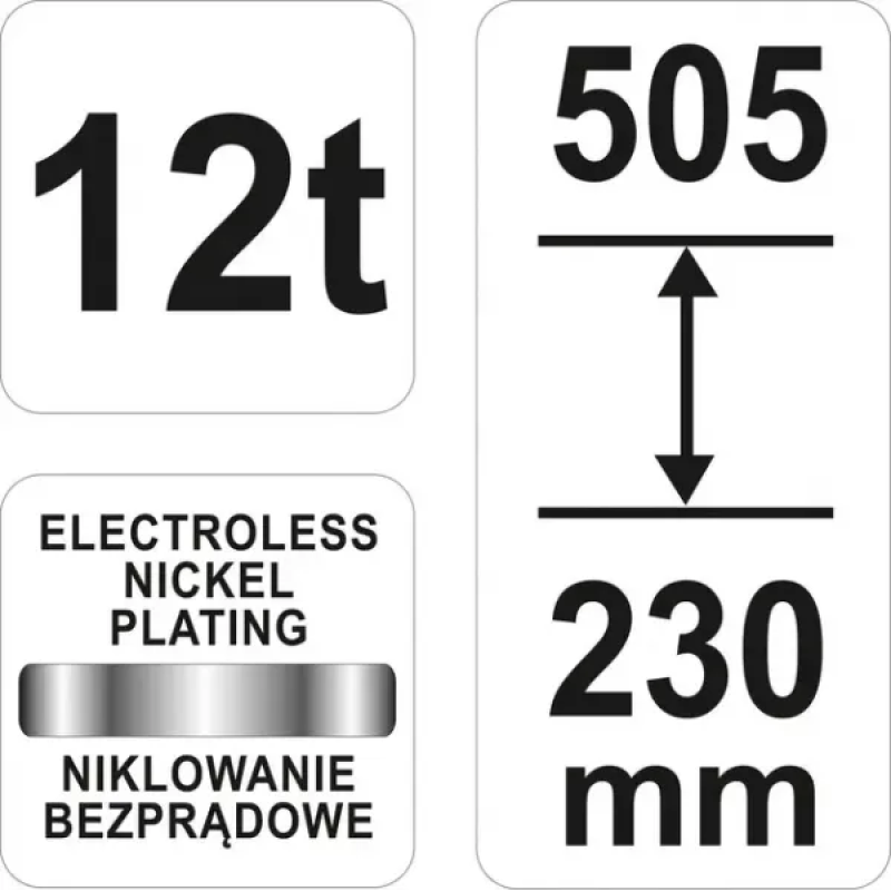 Пляшковий домкрат 12 тонн YATO YT-17045