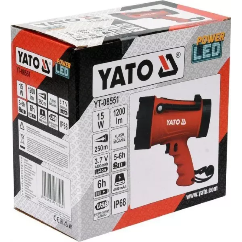Пістолетний прожектор 15 Вт YATO YT-08551