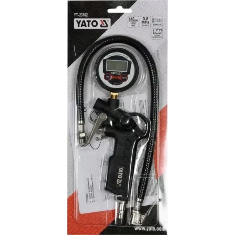 Пистолет для подкачки колес с цифровым манометром YATO YT-23702 C-5