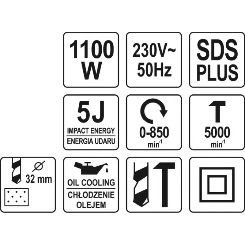 Перфоратор мережевий SDS+ YATO YT-82123