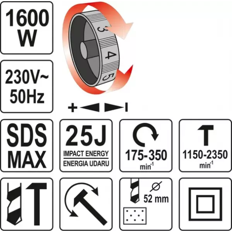 Перфоратор бочковий SDS-max YATO YT-82135