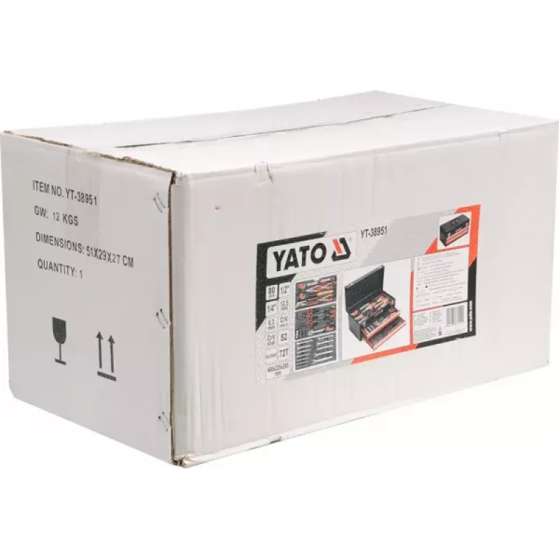 Набор инструментов в ящике с выдвижными полками YATO YT-38951