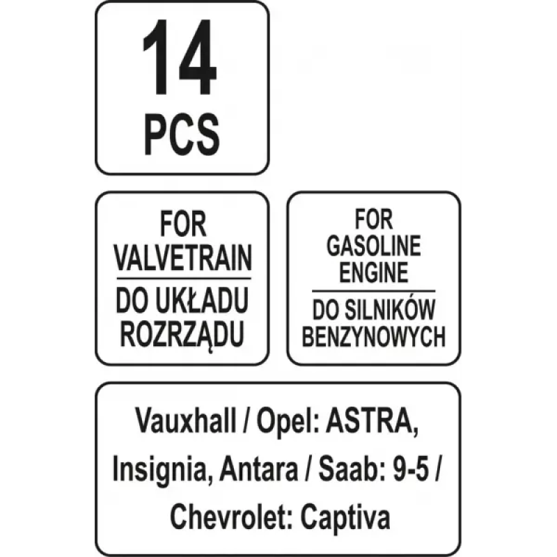 Комплект фіксаторів ГРМ Opel YATO YT-06027