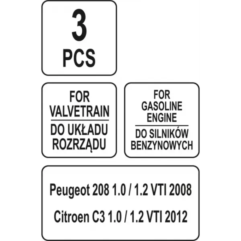 Комплект фіксаторів газорозподілу Peugeot/Citroen VTI YATO YT-06023 A-3