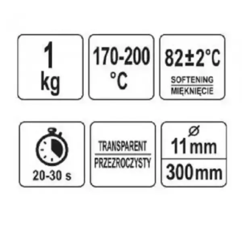Клейові стрижні 11,2 мм, L=300 мм, (1 кг) YATO YT-82431 G-1