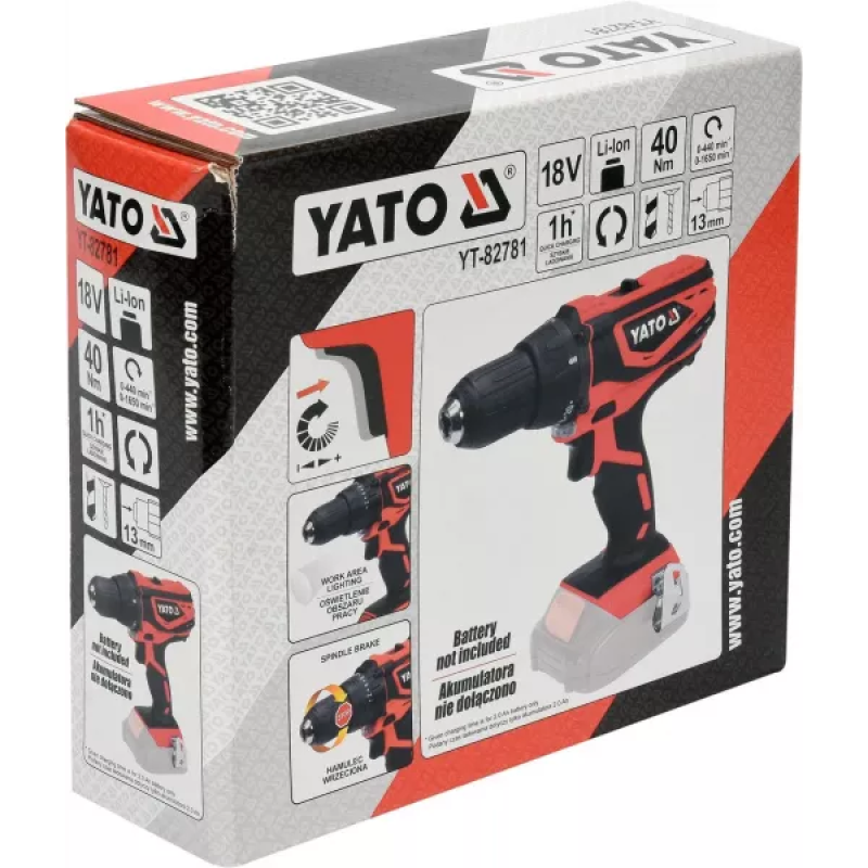 Дрель-шуруповерт аккумуляторный YATO YT-82781