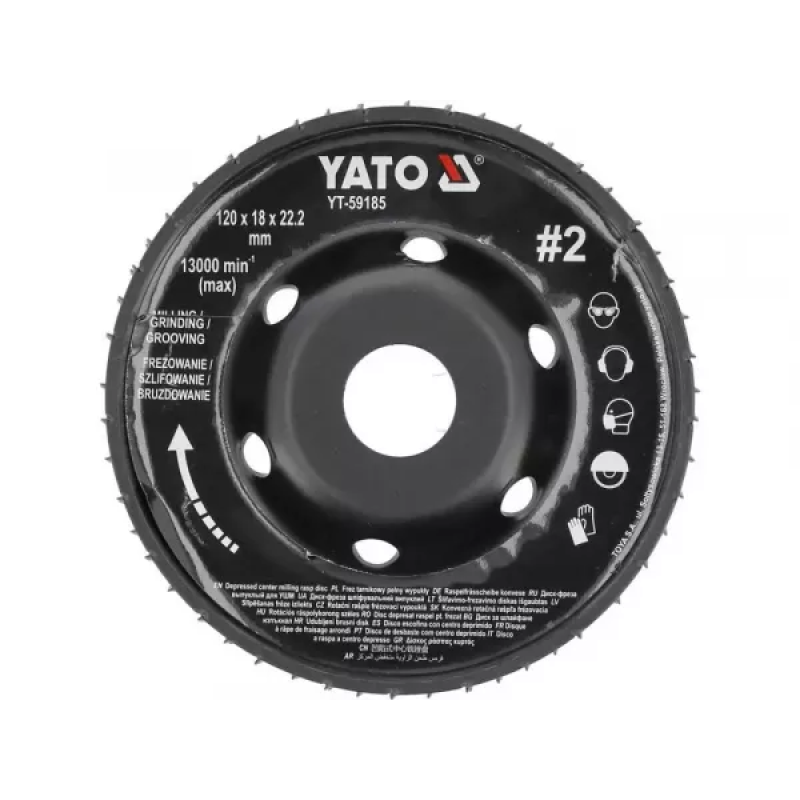 Диск-фреза опуклий шліфувальний 120х18 мм №2 для УШМ YATO YT-59185