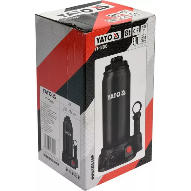 Гідравлічний домкрат для авто 8 тонн YATO YT-17003