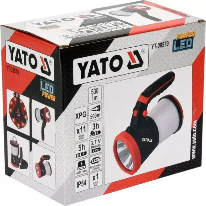 Багатофункціональний прожектор 3в1 530 лм YATO YT-08579