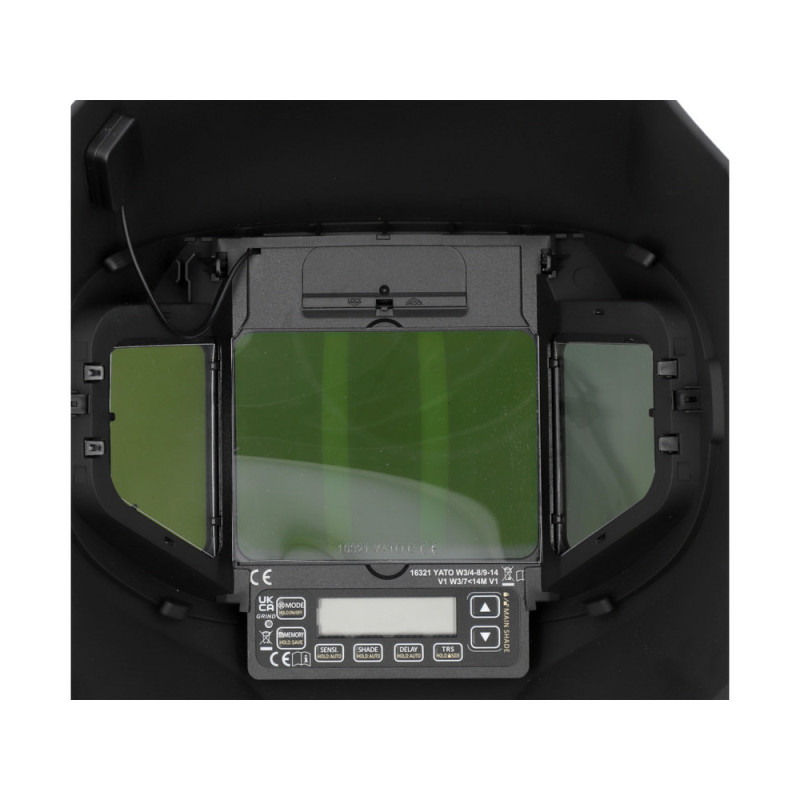 Зварювальна маска YATO YT-73938 ULTRA WIDE DIGITAL TRUE COLOR з автоматичним затемненням DIN 4-14