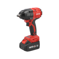 Аккумуляторный бесщеточный ударный гайковерт YATO YT-8277935, 18 В, 850 Н·м, 2×4 А·ч