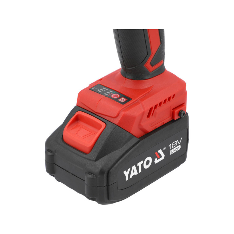 Аккумуляторный бесщеточный ударный гайковерт YATO YT-8277935, 18 В, 850 Н·м, 2×4 А·ч