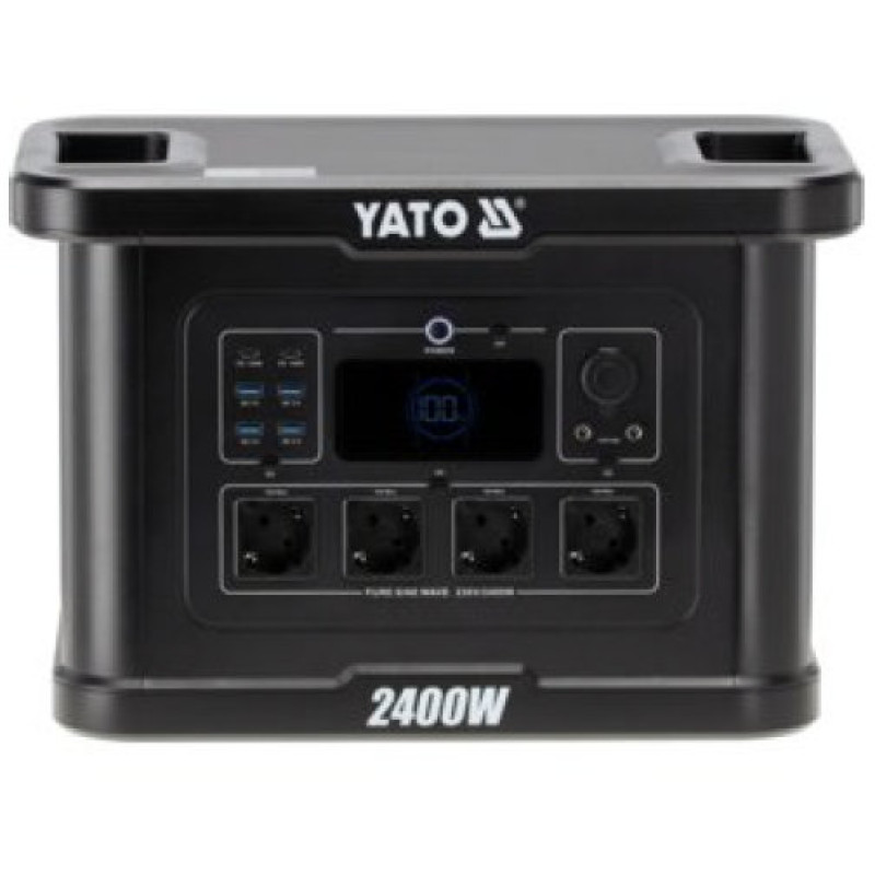 Портативная зарядная станция YATO 2400 Вт, 2232 Вт·ч, LiFePO4