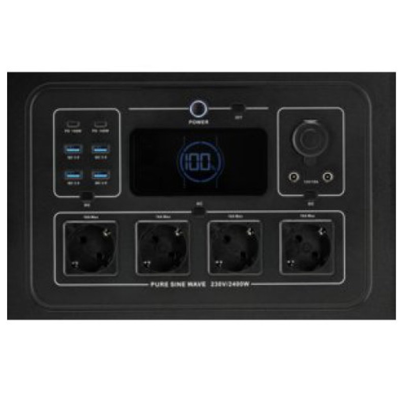 Портативная зарядная станция YATO 2400 Вт, 2232 Вт·ч, LiFePO4