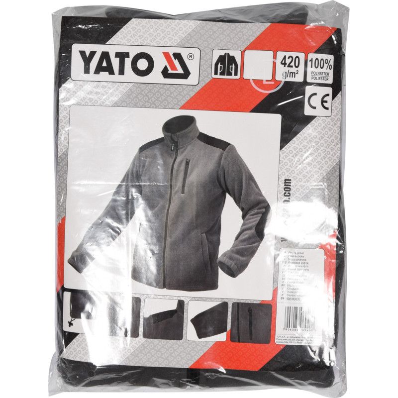 Куртка из плотного флиса серая YATO YT-79524 размер XXL